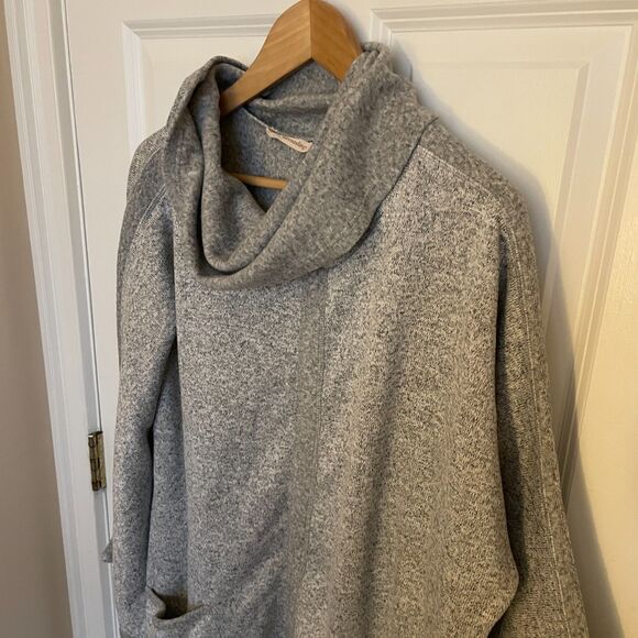 Soft Surroundings 1X Womens Funnel Neck Sweater Minimalist Classic Cozy Neutral - Picture 3 of 8